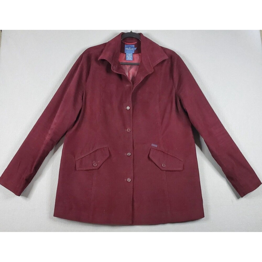 Faconnable Cotton Blend Burgundy Corduroy Double Vented Blazer Jacket Size XL
